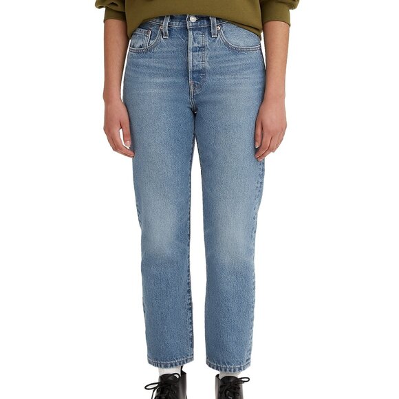 Levi's Women's 501 High Rise Straight Leg Cropped Jeans - Light Indigo - Picture 1 of 3